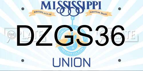 DZGS36 Mississippi License Plate