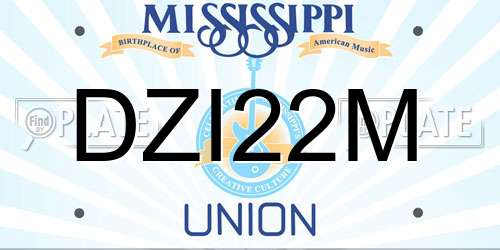 DZI22M Mississippi License Plate