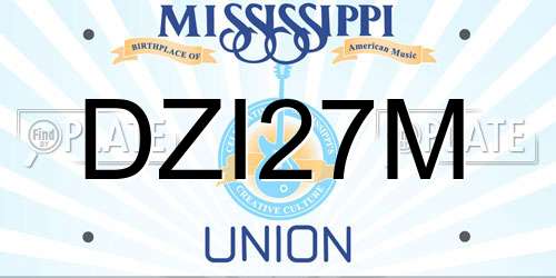 DZI27M Mississippi License Plate