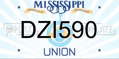 DZI590 Mississippi License Plate