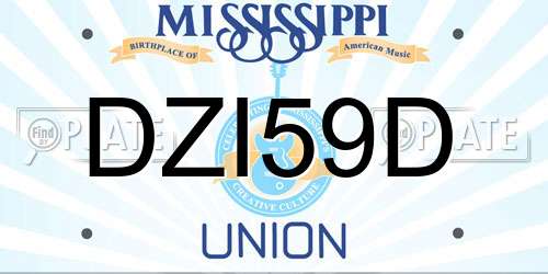 DZI59D Mississippi License Plate
