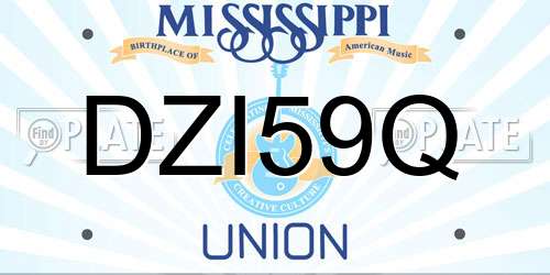 DZI59Q Mississippi License Plate