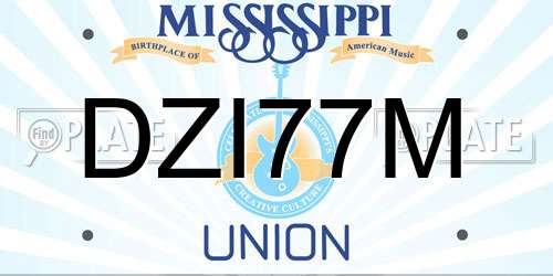 DZI77M Mississippi License Plate