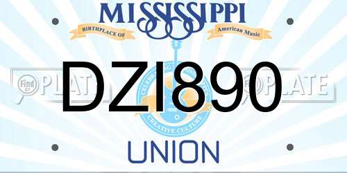 DZI890 Mississippi License Plate