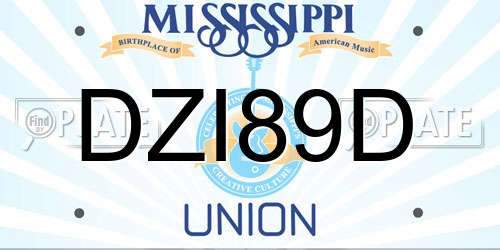 DZI89D Mississippi License Plate