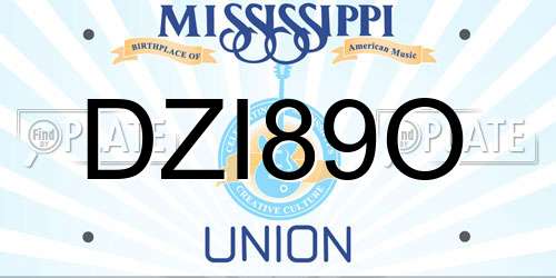 DZI89O Mississippi License Plate