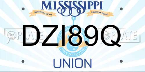DZI89Q Mississippi License Plate