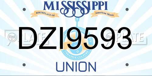 DZI9593 Mississippi License Plate