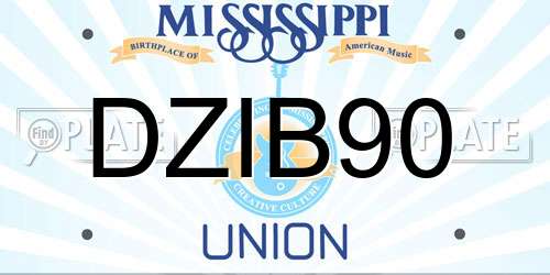 DZIB90 Mississippi License Plate