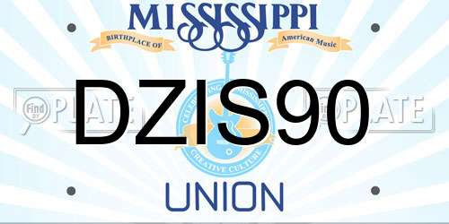 DZIS90 Mississippi License Plate