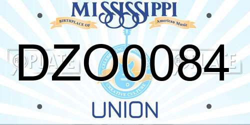 DZO0084 Mississippi License Plate