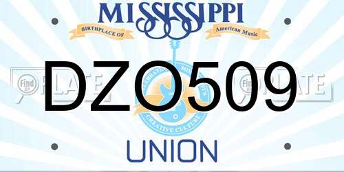 DZO509 Mississippi License Plate