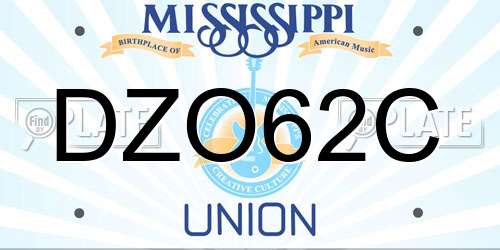 DZO62C Mississippi License Plate