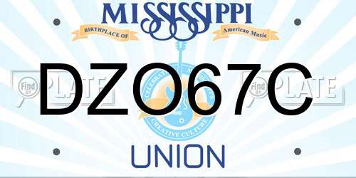 DZO67C Mississippi License Plate