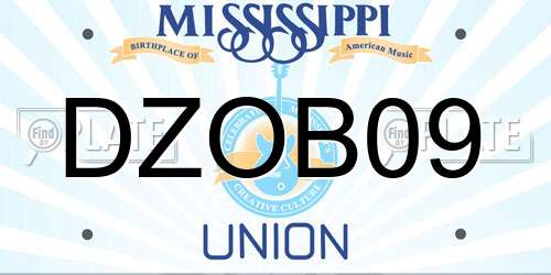 DZOB09 Mississippi License Plate