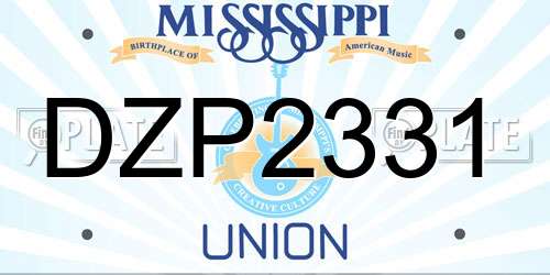 DZP2331 Mississippi License Plate