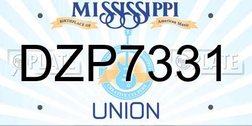 DZP7331 Mississippi License Plate