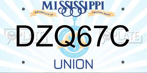DZQ67C Mississippi License Plate