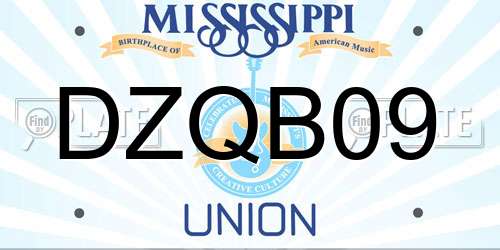 DZQB09 Mississippi License Plate