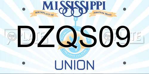 DZQS09 Mississippi License Plate