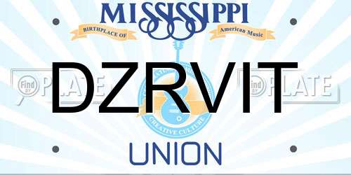 DZRVIT Mississippi License Plate