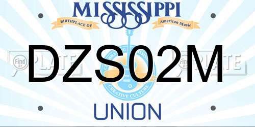 DZS02M Mississippi License Plate