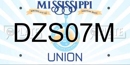 DZS07M Mississippi License Plate