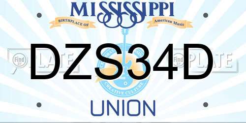 DZS34D Mississippi License Plate