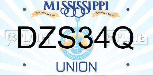 DZS34Q Mississippi License Plate