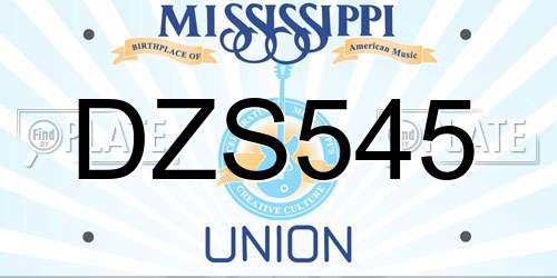 DZS545 Mississippi License Plate