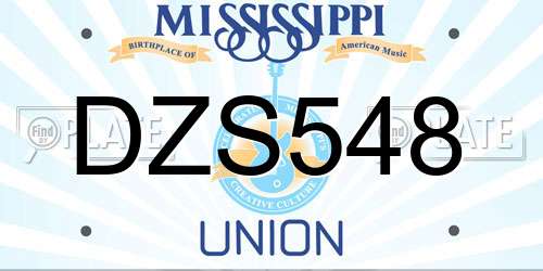 DZS548 Mississippi License Plate