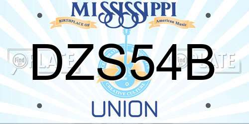 DZS54B Mississippi License Plate
