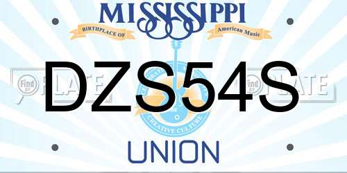 DZS54S Mississippi License Plate