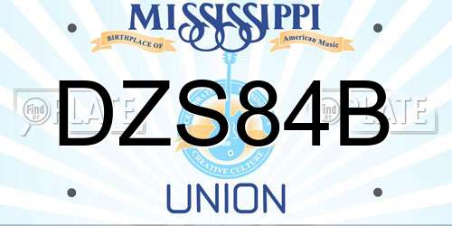 DZS84B Mississippi License Plate