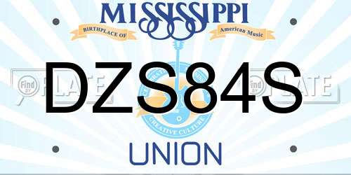 DZS84S Mississippi License Plate