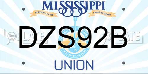DZS92B Mississippi License Plate