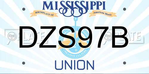 DZS97B Mississippi License Plate