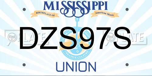 DZS97S Mississippi License Plate