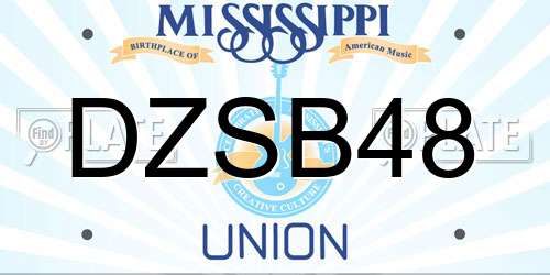 DZSB48 Mississippi License Plate