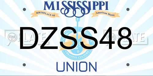DZSS48 Mississippi License Plate