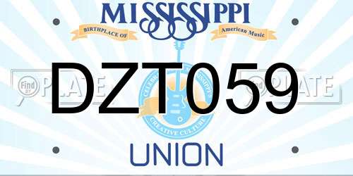 DZT059 Mississippi License Plate