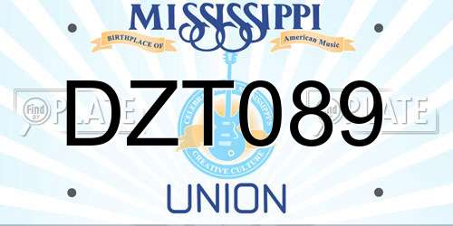 DZT089 Mississippi License Plate