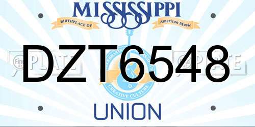 DZT6548 Mississippi License Plate