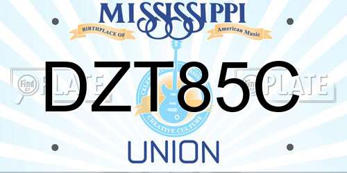 DZT85C Mississippi License Plate