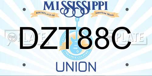 DZT88C Mississippi License Plate