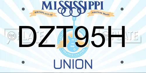 DZT95H Mississippi License Plate
