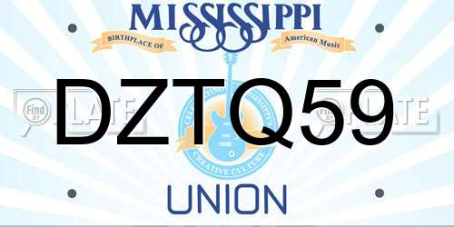 DZTQ59 Mississippi License Plate