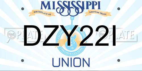 DZY22I Mississippi License Plate