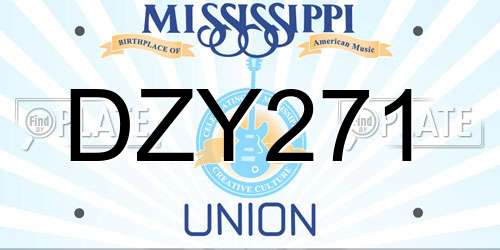 DZY271 Mississippi License Plate