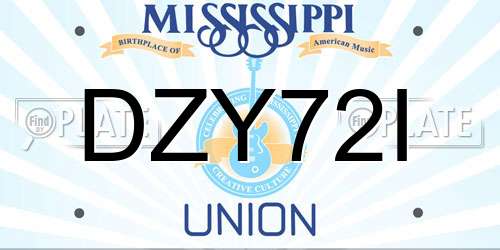 DZY72I Mississippi License Plate
